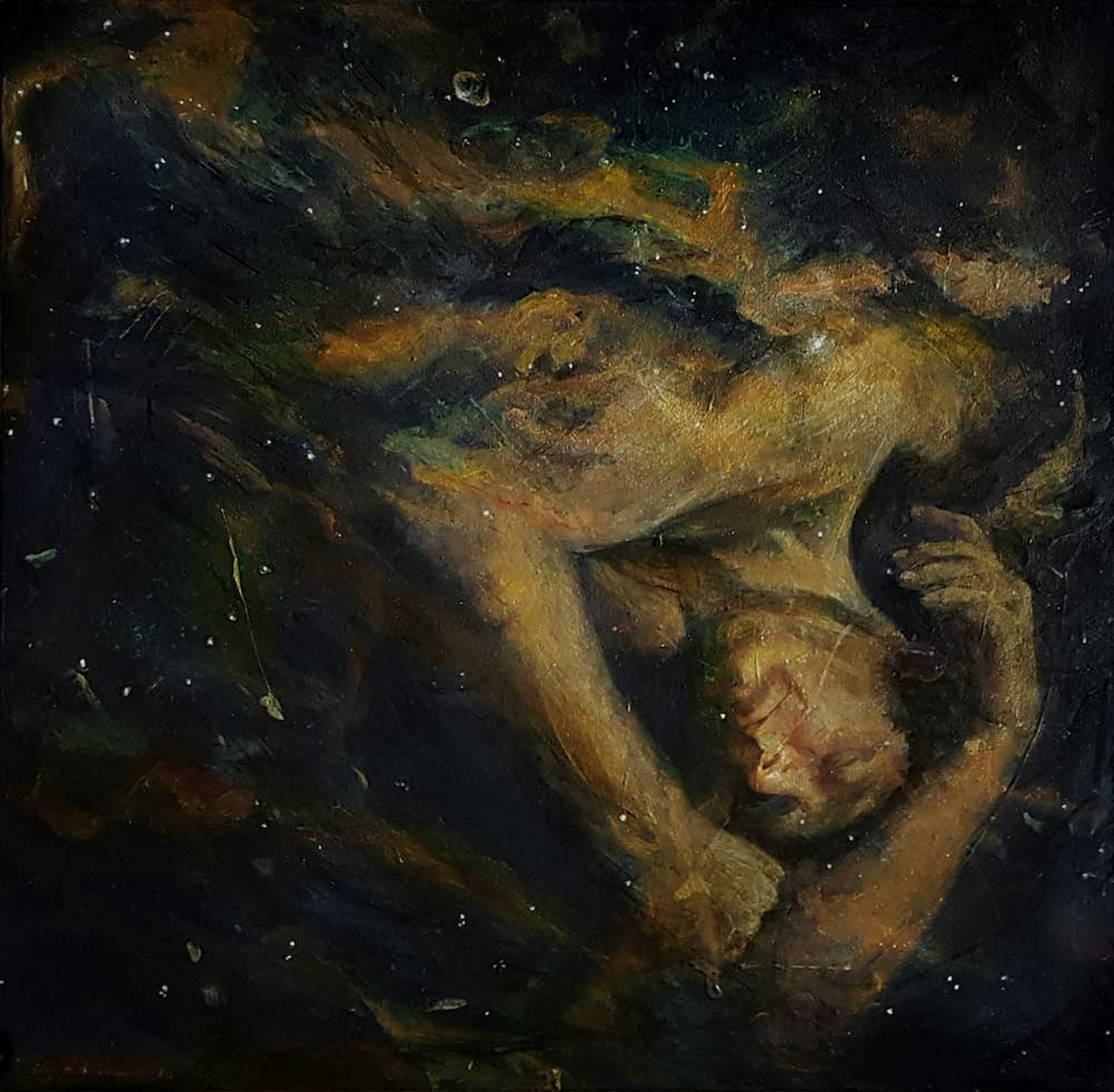 Nebulous Sleep — Billy Shannon, acrylic on canvas, self-portrait, 2016